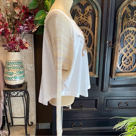 Free People Ragtime Raglan Embroidered Horse Dolman Sleeve top - Picture 5 of 14